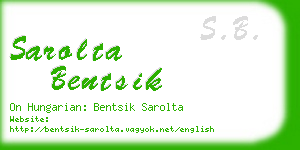 sarolta bentsik business card